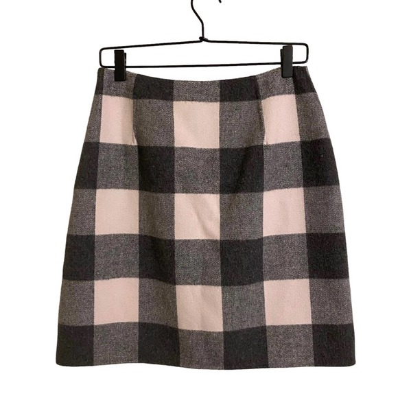 Weekend MaxMara Gray Plaid Wool Blend Pencil Skirt Size 6 - Picture 2 of 5